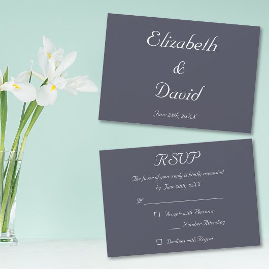 Elégante Dusty Violet Mariage RSVP Invitation Card