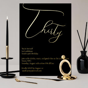 Elegante echte Folie 30ste verjaardag uitnodiging