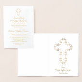 Elegante echte goud folie meisje eerste heilige co folie kaarten (Display)