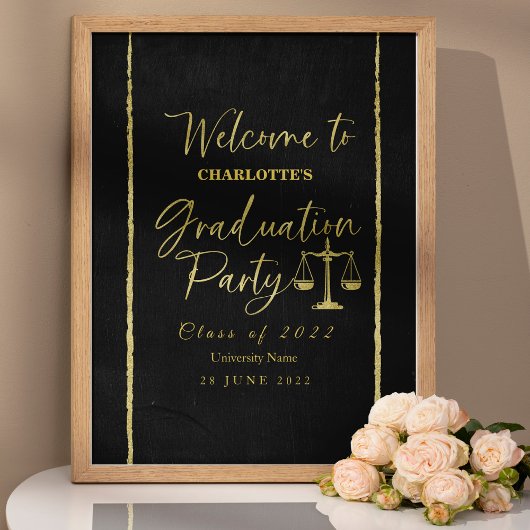 Élégante école de droit Graduation Affiche de bien