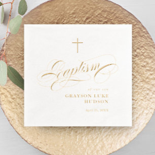 Élégante écriture calligraphique baptême genre neu