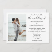 élégante écriture chic plage mariage invitation ph (Devant)