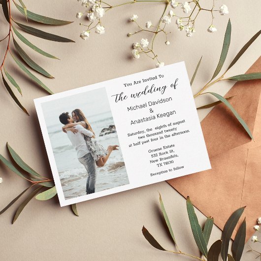 élégante écriture chic plage mariage invitation ph