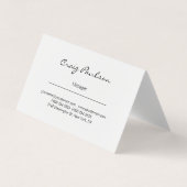 Élégante écriture manuscrite Carte de visite noir  (Devant)