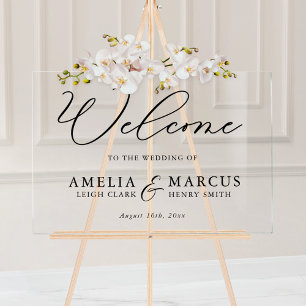 Élégante Écriture Moderne de Bienvenue de Mariage