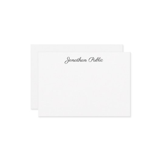 Élégante écriture moderne manuscrite Nom Modèle (Devant/Arrière en situation)