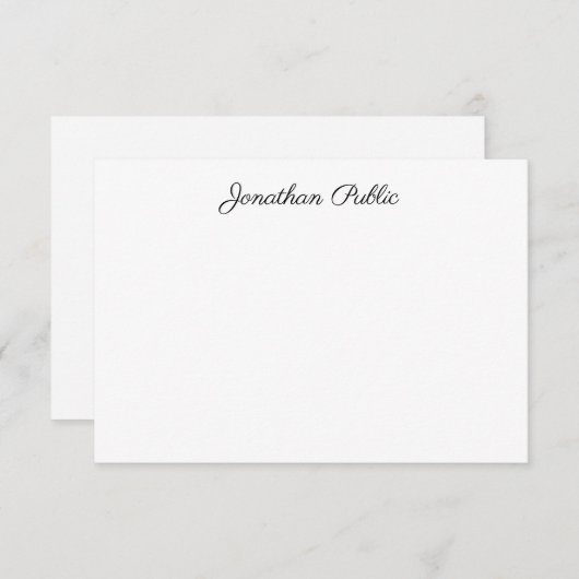 Élégante écriture moderne manuscrite Nom Modèle (Devant / Derrière)