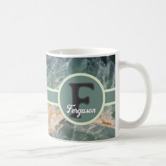 Elegante edelsteen initiële familienaam monogram koffiemok