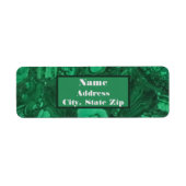 Elegante edelsteen Modern gemarmerd groen Abstract Etiket (Voorkant)