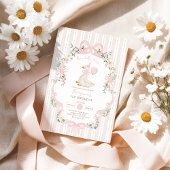 Elegante Een Gekke Gans Roze Boog Meisje 1e Verjaa Kaart