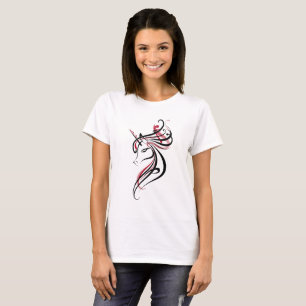 Elegante eenhoornlijn kunst t-shirt