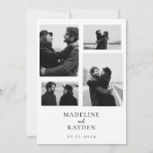 Elegante eenvoud fotocollage bruiloft kaart (Achterkant)