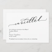 Elegante Eenvoudige Aankondiging van Afgelaste Tro (Voorkant / Achterkant)