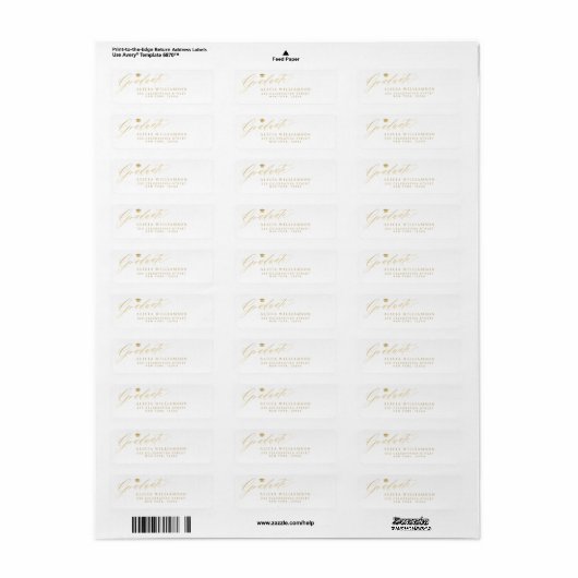 Elegante eenvoudige afstuderen gouden script afstu etiket (Full Sheet)