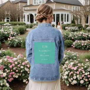 Elegante Eenvoudige Aquatische Ontzag met Monogram Denim Jacket