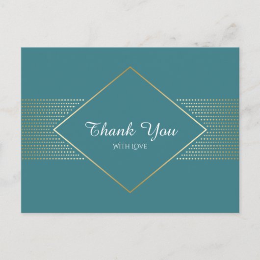 Elegante eenvoudige art deco bruiloft bedankt briefkaart (Voorkant)