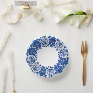 Elegante eenvoudige Blue White Flower chinoiserie  Papieren Kommen