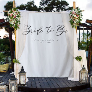 Elegante Eenvoudige Bruid Wordt Bruidsfeest Wandkleed