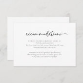 Elegante eenvoudige bruiloft accommodatie Kaart (Voorkant / Achterkant)