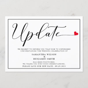 Elegante eenvoudige bruiloft update kaart