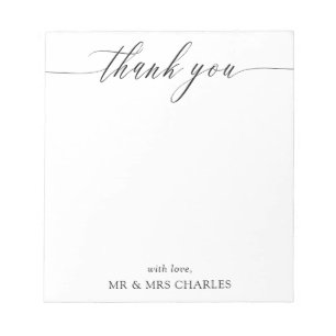 Elegante Eenvoudige Calligrafie Dank Je Notitieblok