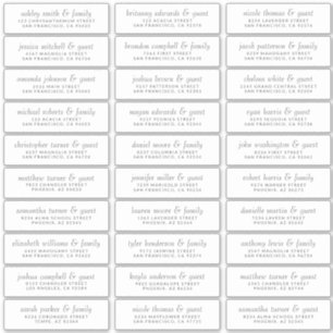 Elegante eenvoudige chique bruiloft gastnamen adre sticker