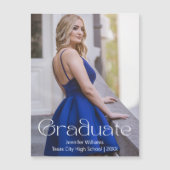 Elegante eenvoudige chique foto afstuderen magneti (Voorkant)