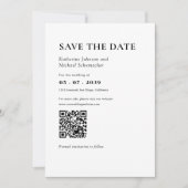 Elegante & eenvoudige details & QR Code Wedding Save The Date (Voorkant)