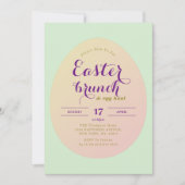 Elegante Eenvoudige Easter Brunch Egg Hunt Groen P Kaart (Voorkant)