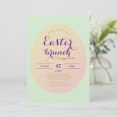 Elegante Eenvoudige Easter Brunch Egg Hunt Groen P Kaart (Staand voorkant)