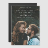 Elegante eenvoudige foto bruiloft Save the Date Magnetische Uitnodiging (Voorkant / Achterkant)