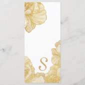 Elegante Eenvoudige Gouden Bloemen Trouwprogramma' Programma (Achterkant)