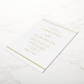 Elegante eenvoudige gouden bruiloft folie uitnodiging (Gedraaid)