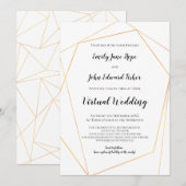 Elegante eenvoudige gouden geometrische virtuele b kaart (Voorkant / Achterkant)