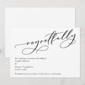 Elegante eenvoudige "Helaas" afgeblazen trouwkaart Kaart (Voorkant / Achterkant)