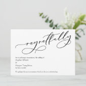 Elegante Eenvoudige "Helaas" Geannuleerde Trouwkaa Kaart (Staand voorkant)