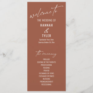 Elegante Eenvoudige Huidige Typografie Terracotta Programma