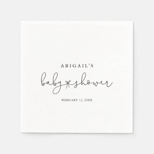 Elegante eenvoudige kalligrafie Baby showers serve Servet (Voorkant)