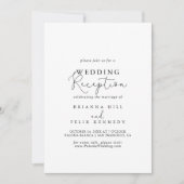 Elegante eenvoudige kalligrafie huwelijksreceptie kaart (Voorkant)