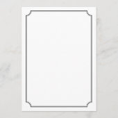 Elegante Eenvoudige Klassieke Minimalistische Zwar Menu (Achterkant)