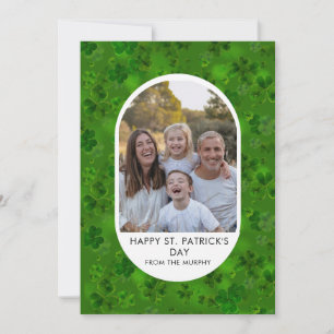 Elegante Eenvoudige Klaver Foto St. Patrick's Dag Feestdagenkaart