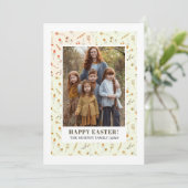 Elegante Eenvoudige Kleurrijke Bloemige Paas Famil Feestdagenkaart (Staand voorkant)