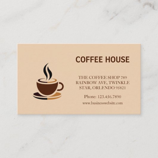 Elegante eenvoudige koffieshop Loyalty Kaart Visitekaartje (Voorkant)