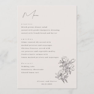 Elegante Eenvoudige Lijn met Kunstbloemen & Rand Menu