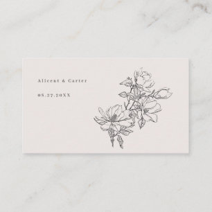 Elegante Eenvoudige Lijn met Kunstbloemen & Rand Plaatskaartje