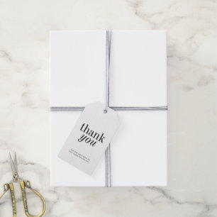 Elegante eenvoudige minimale dank u cadeaulabel