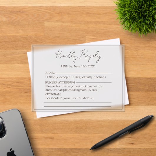 Elegante eenvoudige minimale script vriendelijk an acryl uitnodigingen (Insitu (Uitnodiging))