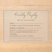 Elegante eenvoudige minimale script vriendelijk an acryl uitnodigingen (Voorkant)