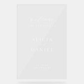 Elegante eenvoudige minimalistische bruiloft welko acryl bord (Voorkant)