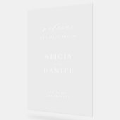 Elegante eenvoudige minimalistische bruiloft welko acryl bord (Hoek)